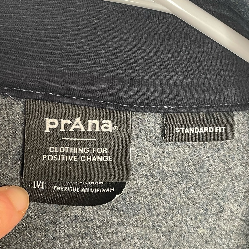 Prana Route Tracker Full Zip Sweater Jacket Gorpcore Hiking Comfy Cozy in Blue M - Picture 10 of 12